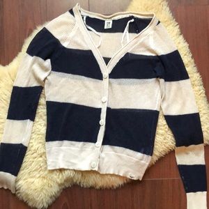 Roxy Open Knit Striped Cardigan Size Medium